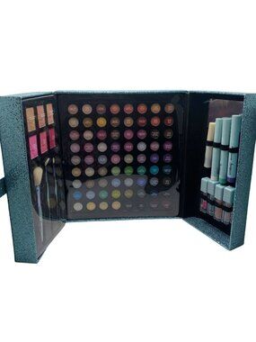 All-In-One Glitter Makeup Set With 84 Eyeshadows 4 Highlighters Brushes & Lip Gl